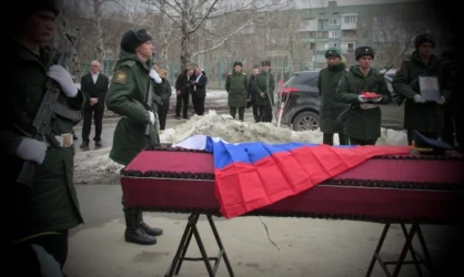 Речь на траурном митинге в честь воина погибшего в спецоперации